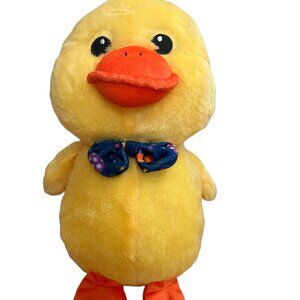 KELLYTOY YELLOW DUCK PLUSH STUFFED ANIMAL WITH BOWTIE